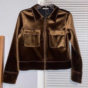 Zara velvet chocolate brown jacket